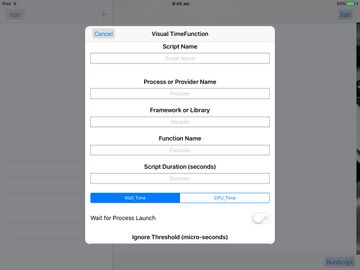 iDTracer's options on iPad